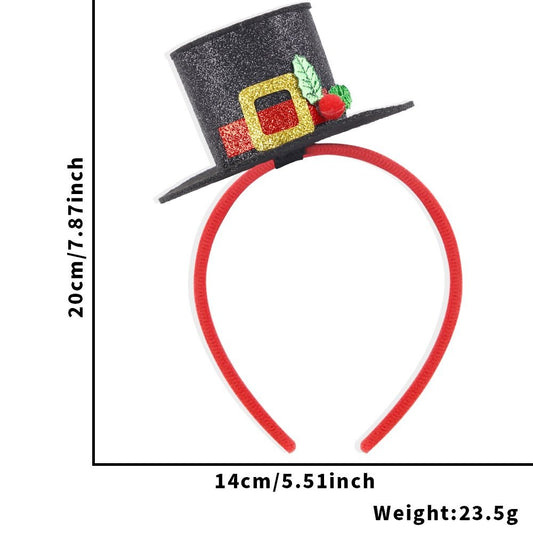 Black Christmas Top Hat Headband