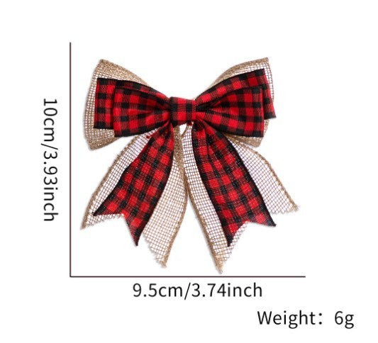 Black Red Plaid Bow