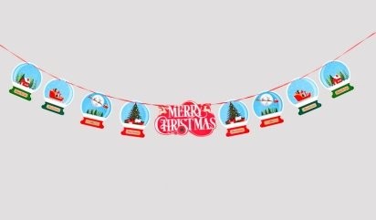Blue Crystal Bauble Bunting
