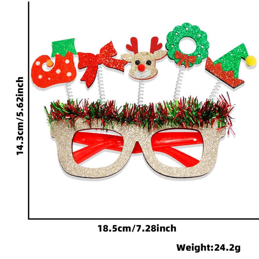 Bow Reindeer Wreath Glasses