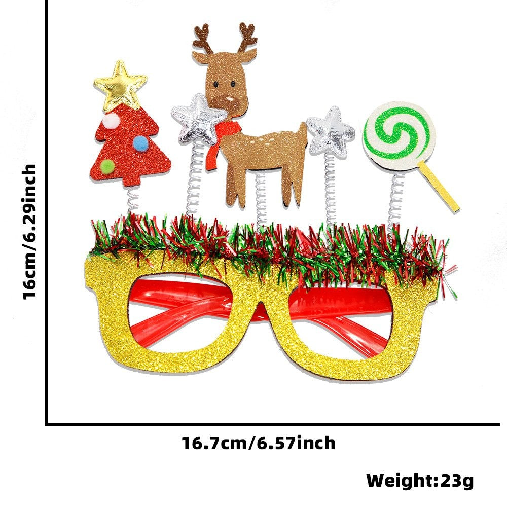 Bow Reindeer Wreath Glasses 2