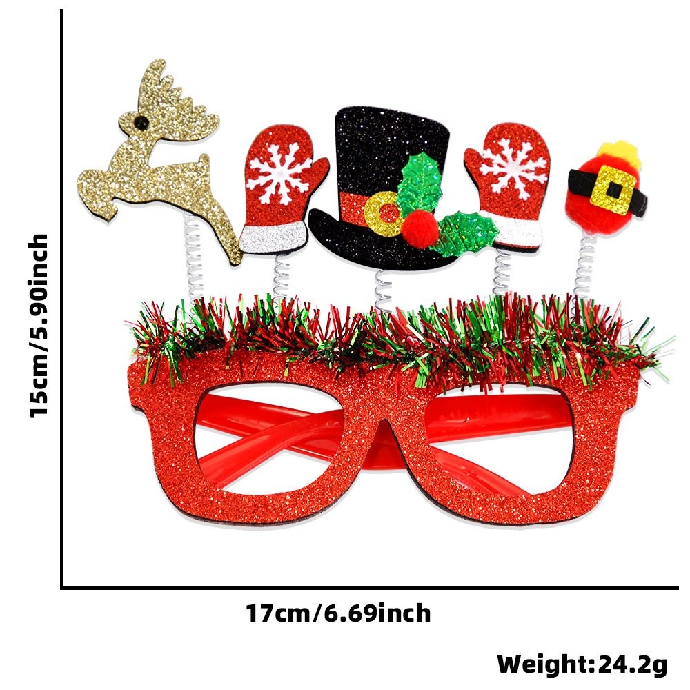 Bow Reindeer Wreath Glasses 3