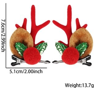 Bright Red Berry Red Antler Hair Clip