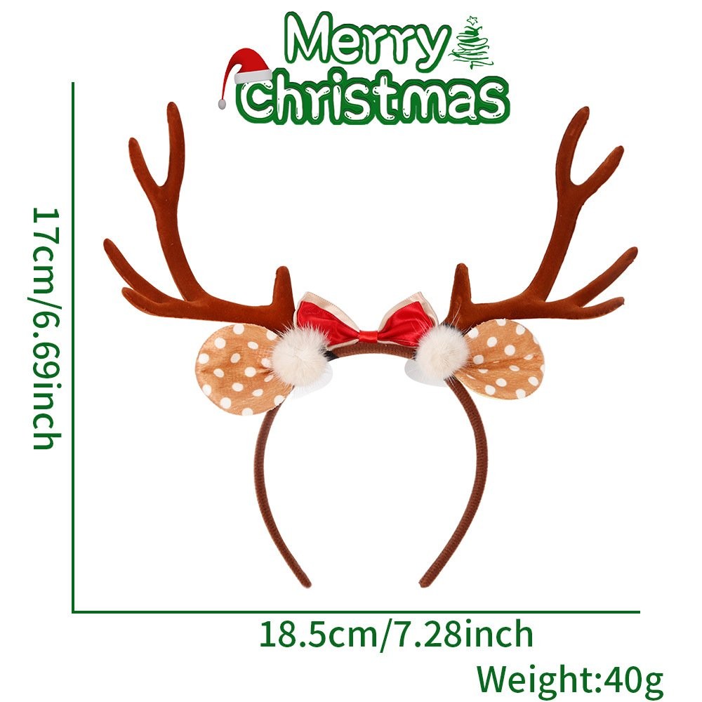 Brown Antler Bow Headband 17*18.5cm