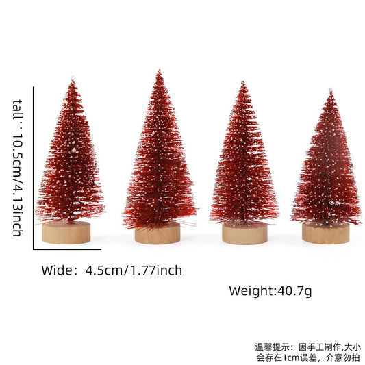 Burgundy with Snow Style (4-Pack) Tree