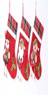 Burlap Plaid Bell Stocking