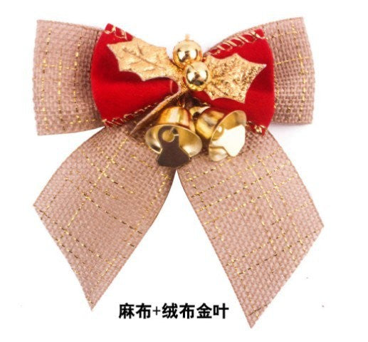 Burlap + Plush Gold Leaf Bow