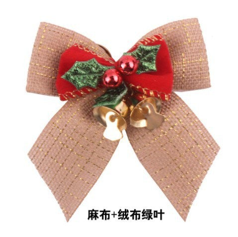 Burlap + Plush Green Leaf Bow