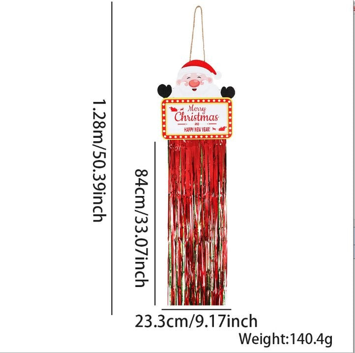 Candy Cane Rudolph Tinsel Hanging Sign Door Sticker 4