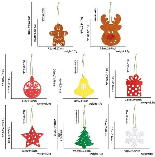 Christmas Felt Ornament (8 Pc / Bag)