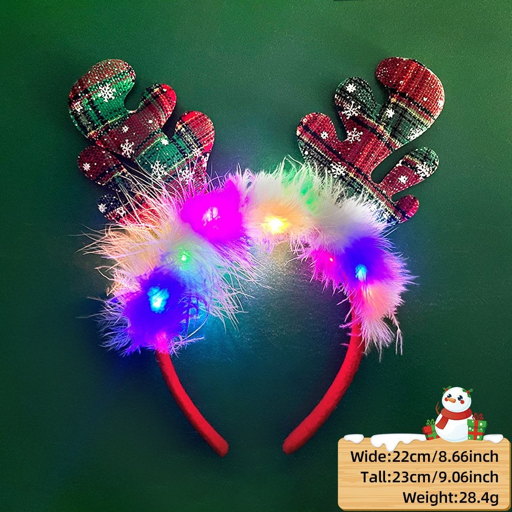 Christmas Green Color Reindeer Ears Headband