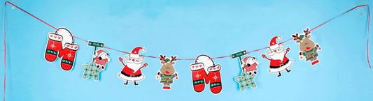 Christmas Mitten- Star- Santa- Reindeer Bunting