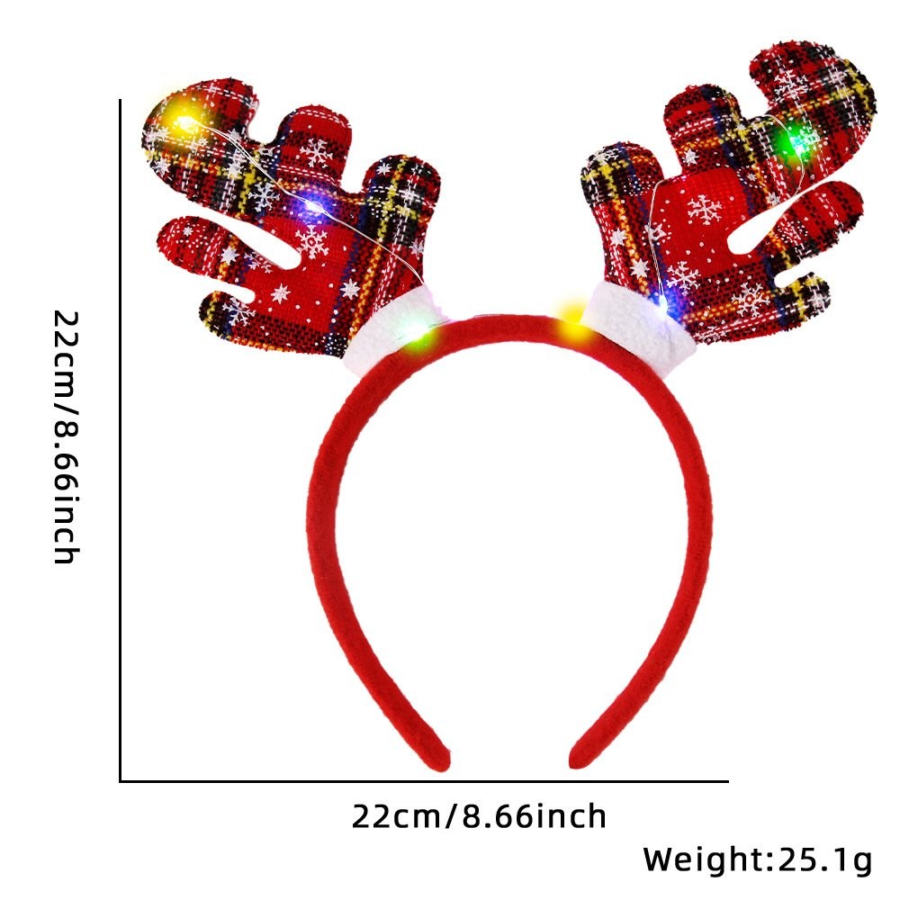Christmas Red Antler Headband (with LED)