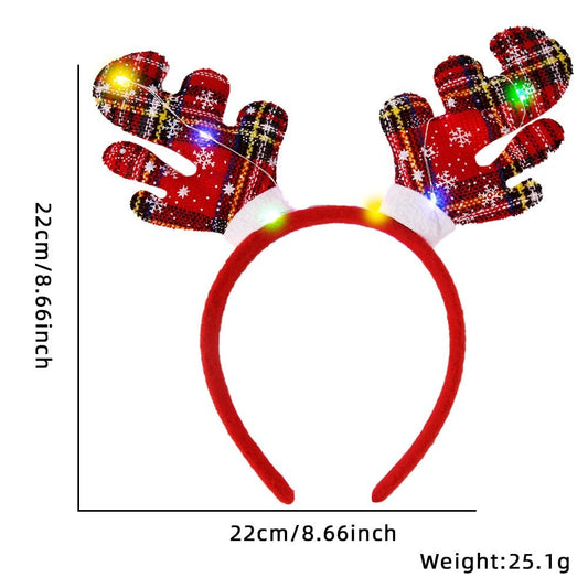 Christmas Red Antler Headband (with LED)