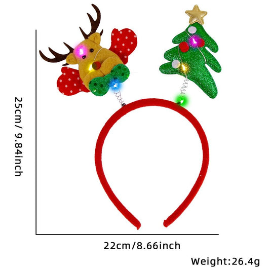 Christmas Reindeer + Christmas Tree Headband (with LED)