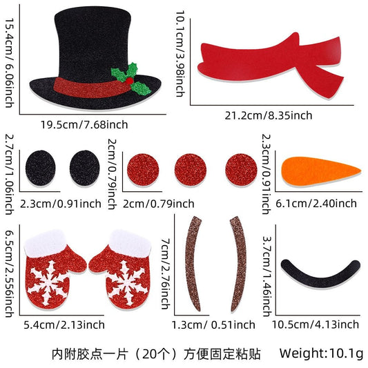 Christmas Snowman Style Door Sticker