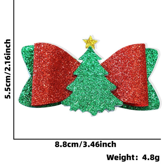 Christmas Tree Bow Hair Clip 5.5*8.8cm