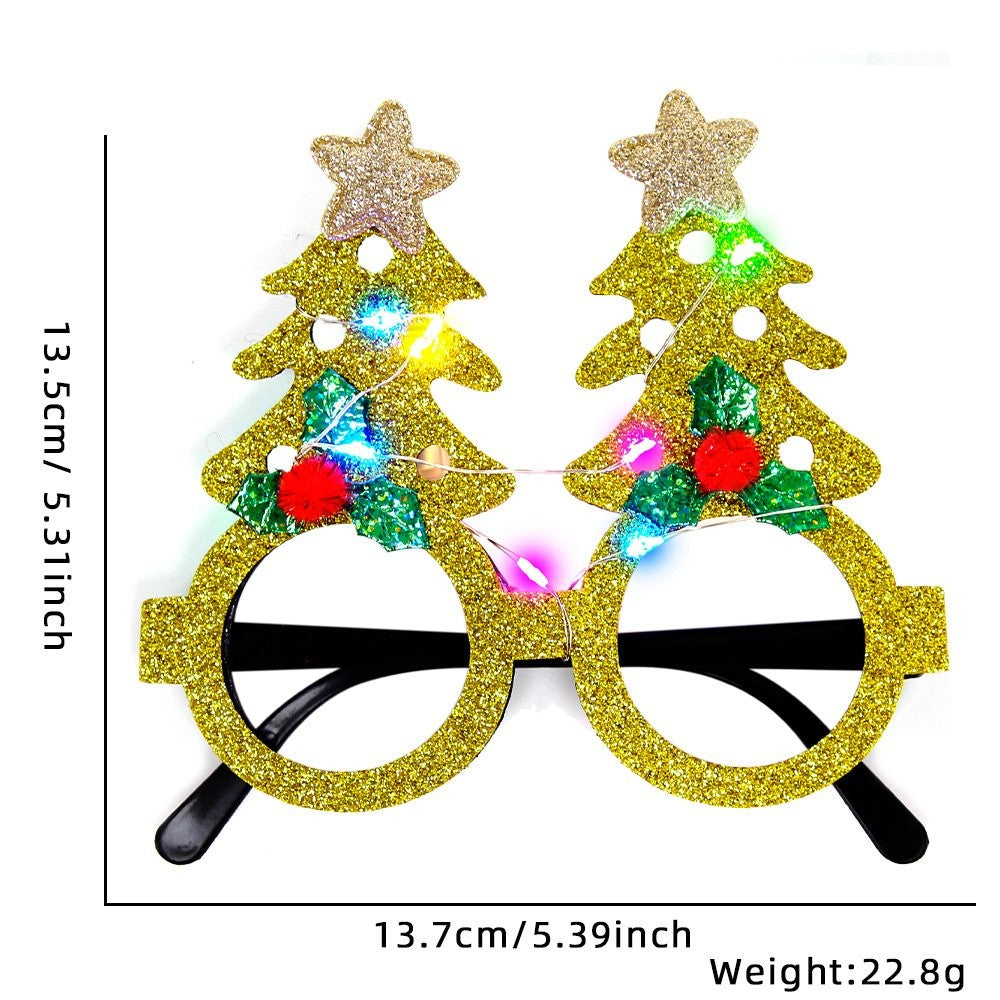 Christmas Tree Gold Glasses (with LED)