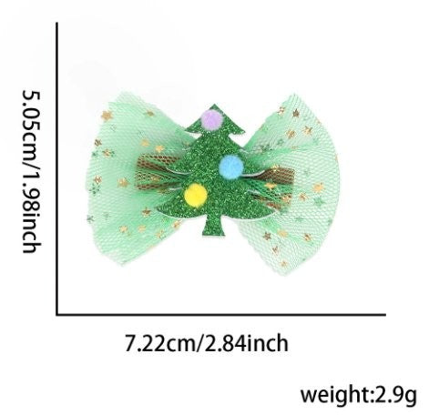 Christmas Tree Mesh Hair Clip
