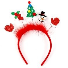 Christmas Tree Mitten Red Fluffy Headband 24*21.5cm
