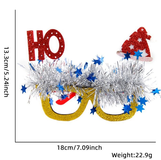 Christmas Tree Snowman Tinsel Boa Glasses 2