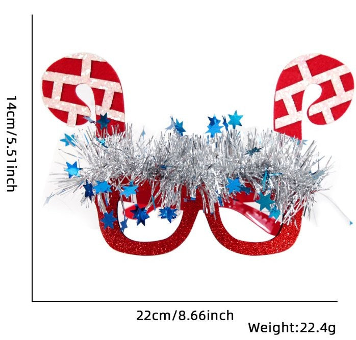 Christmas Tree Snowman Tinsel Boa Glasses 3