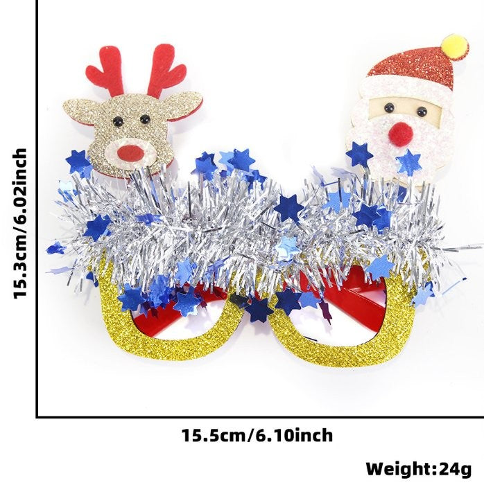 Christmas Tree Snowman Tinsel Boa Glasses 4