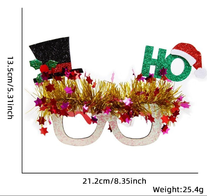 Christmas Tree Snowman Tinsel Boa Glasses 5