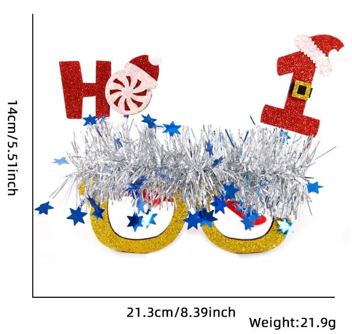 Christmas Tree Snowman Tinsel Boa Glasses 6