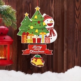 Christmas Tree Snowman Wreath