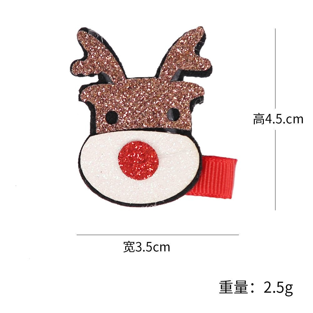 Coffee Reindeer Head Hair Clip 4.5*3.5cm