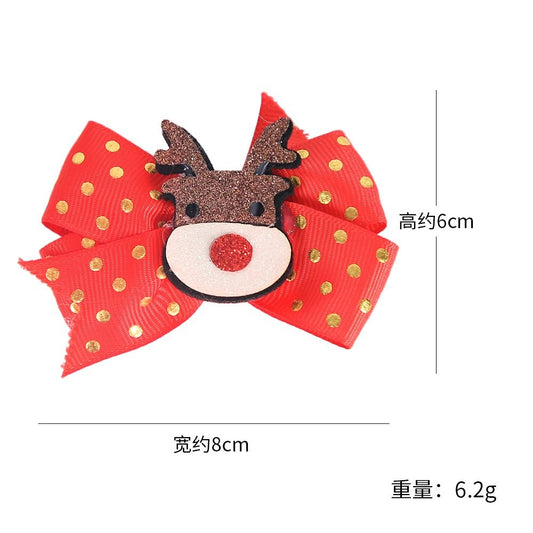 Coffee Reindeer Head Hair Clip 6*8cm
