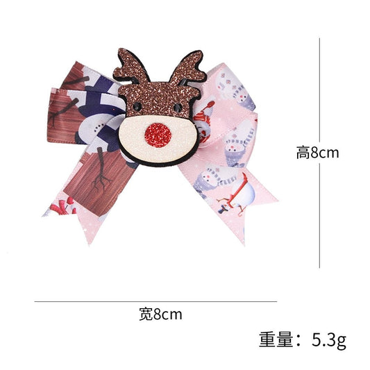 Coffee Reindeer Head Hair Clip 8*8cm