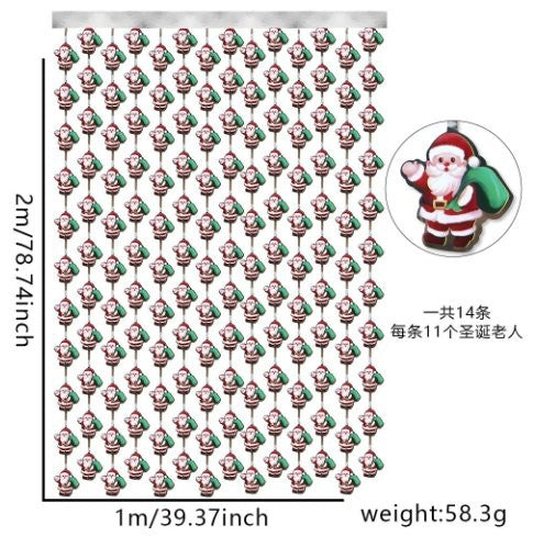 Color Print Snowman Tinsel Curtain 2