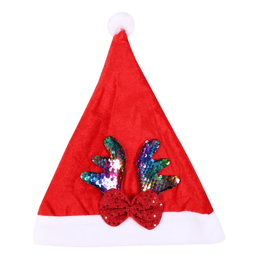 Colorful Antler Sequin Hat Santa Hat