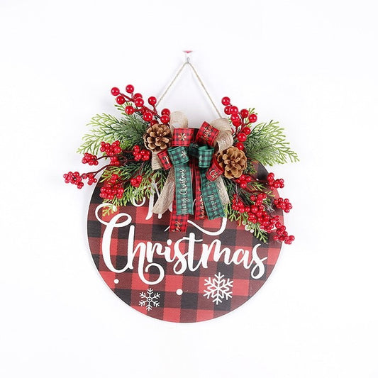 Colorful Wooden Round Hanging Sign Ornament 30cm