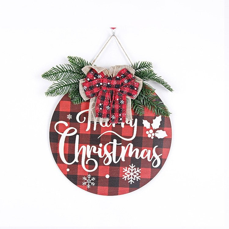 Colorful Wooden Round Hanging Sign Ornament 30cm