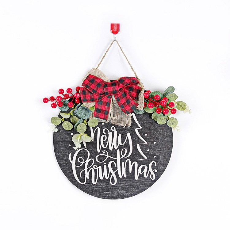 Colorful Wooden Round Hanging Sign Ornament 30cm
