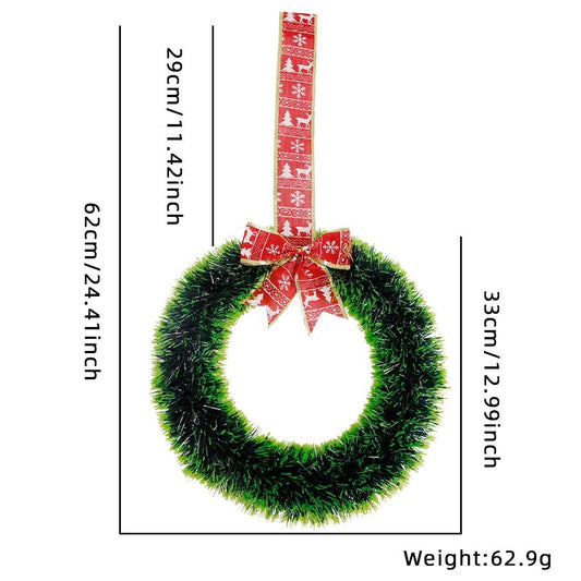 Dark Green Edge Tinsel Boa Wreath Ornament