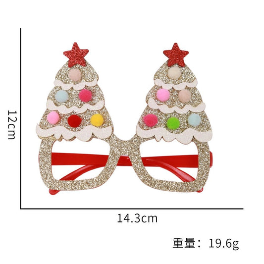 Double Christmas Tree Gold Glasses