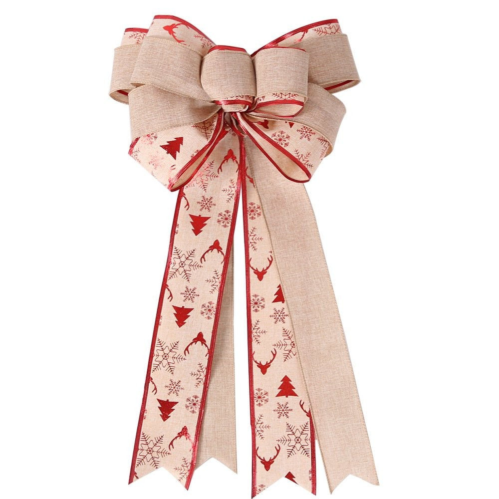 Double Layer Gold Stripe Patch Maple Leaf Large Bow 2