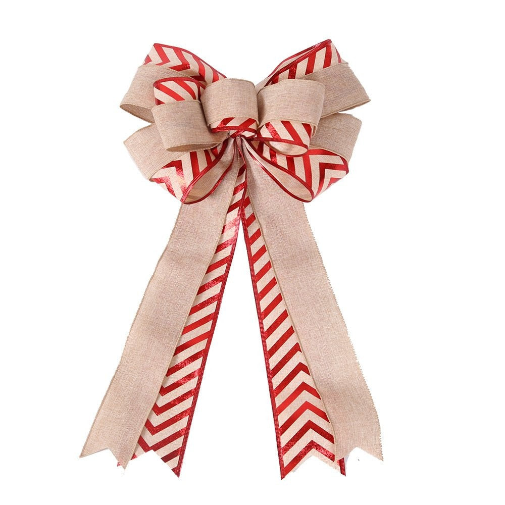 Double Layer Gold Stripe Patch Maple Leaf Large Bow 3