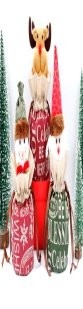 Drawstring Burlap English Apple Gift Bag Stocking