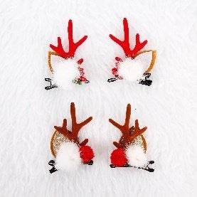(Flower Stamen 、 Pom-Pom) Faux Mink Hair Clip