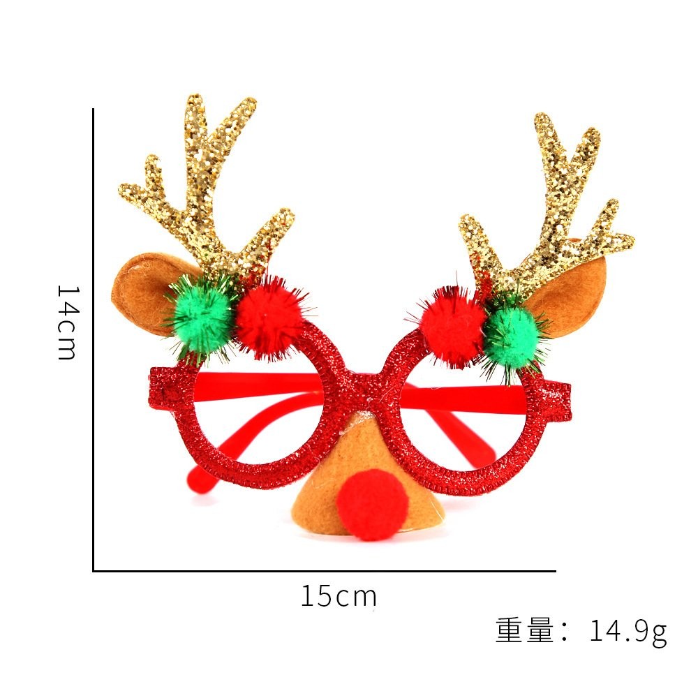 Gold Corner Reindeer Red Glasses
