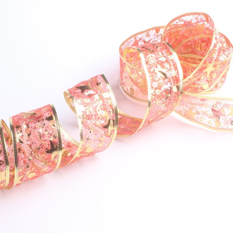 Gold Foil Red Ribbon (Without LED) 2M