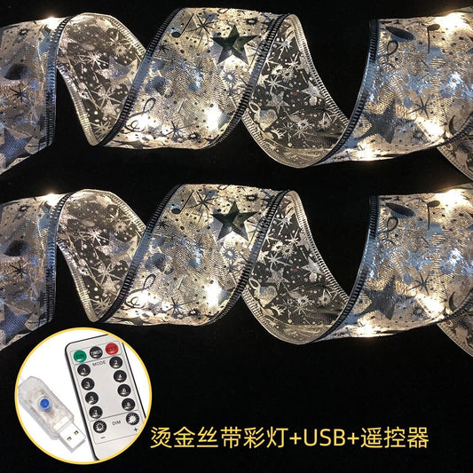 Gold Foil Silver (Warm Light +USB+ Remote Control) Ribbon 10M