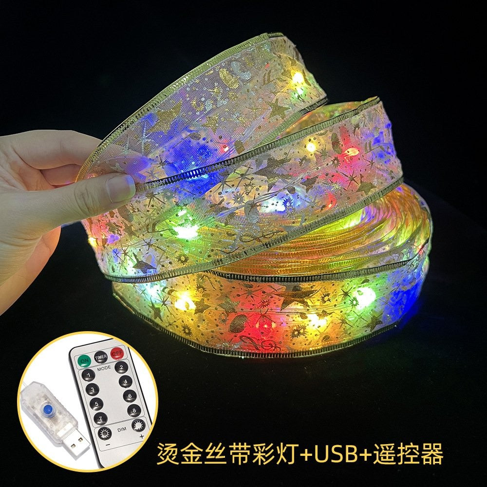 Gold Foil Silver (Warm Light +USB+ Remote Control) Ribbon 10M 4