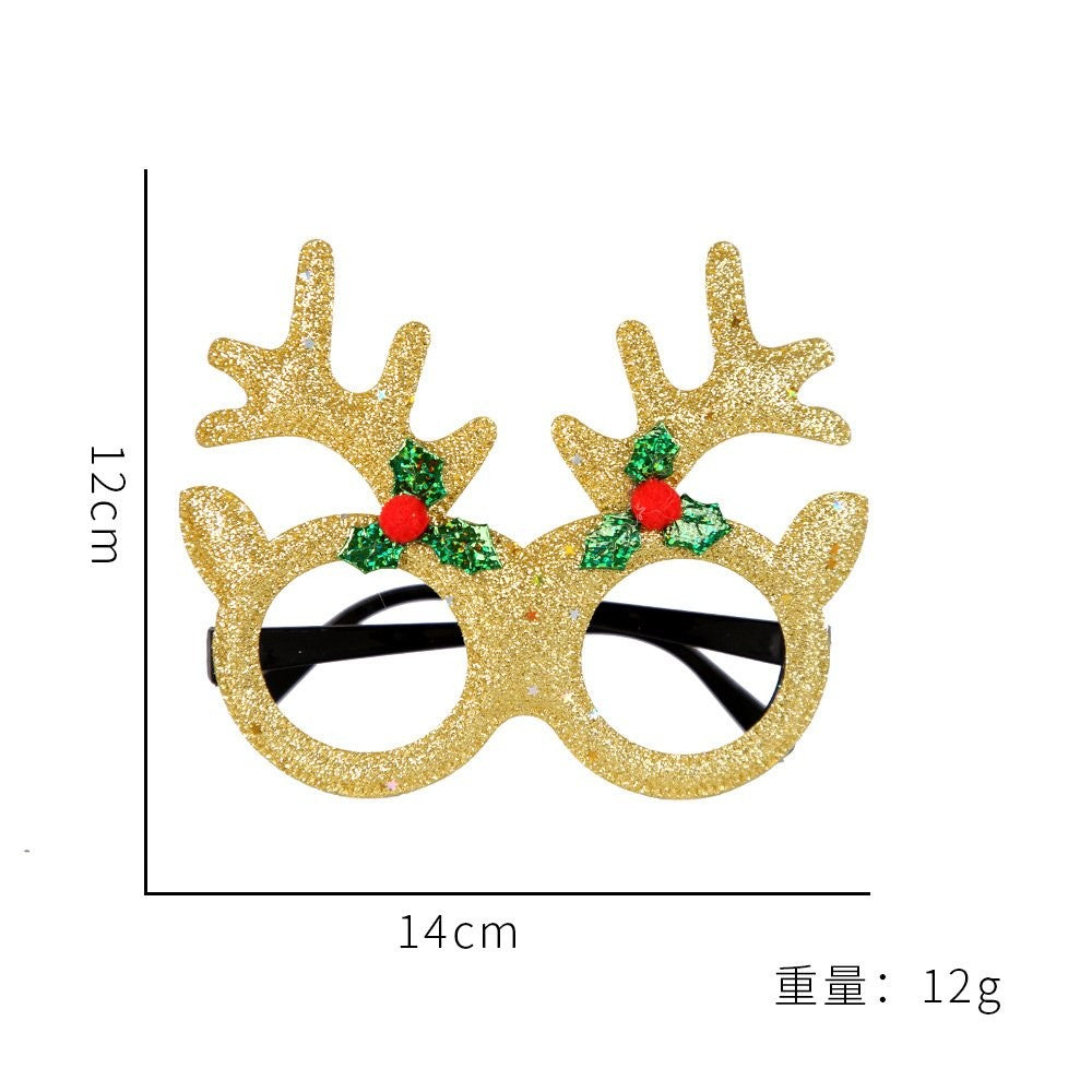 Gold Reindeer Corner Glasses