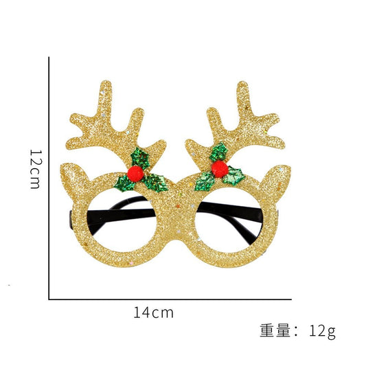Gold Reindeer Corner Glasses